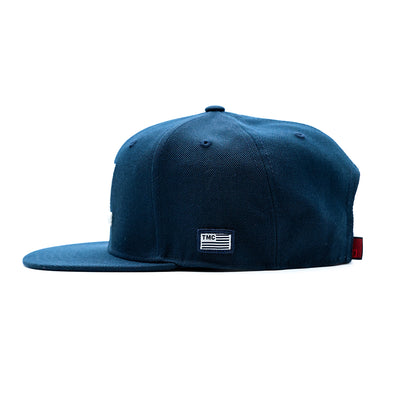 Victory Lap Limited Edition Snapback - Navy/White - Side