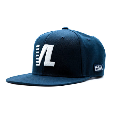 Victory Lap Limited Edition Snapback - Navy/White - Angle