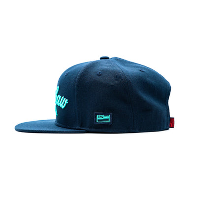 Crenshaw Limited Edition Snapback - Navy/Teal - Side