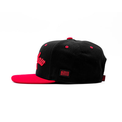 Crenshaw Limited Edition Snapback - Black/Red [Two-Tone] - Left Side