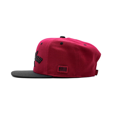 Crenshaw Limited Edition Snapback - Burgundy/Black [Two-Tone] - Side