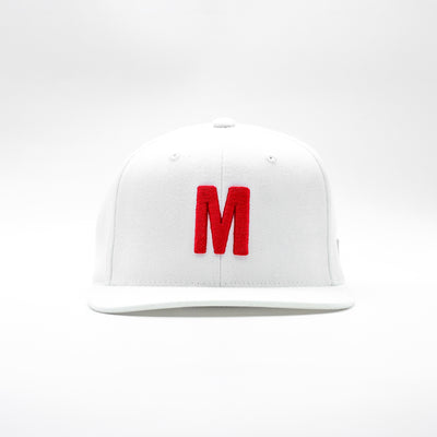 Big M Logo Limited Edition Snapback - White/Red - Front
