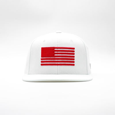 Marathon Block Flag Limited Edition Snapback - White/Red - Front