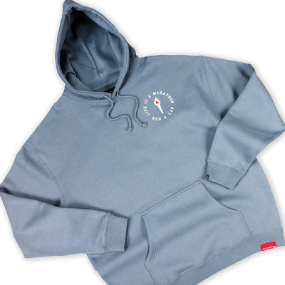 Victory Torch Hoodie - Rain Blue - Front Detail