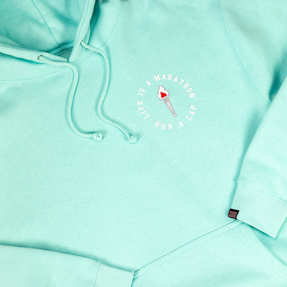 Victory Torch Hoodie - Mint- Front Detail