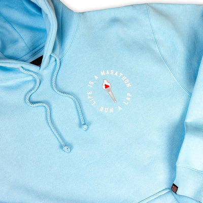 Victory Torch Hoodie - Ocean Blue - Front Detail