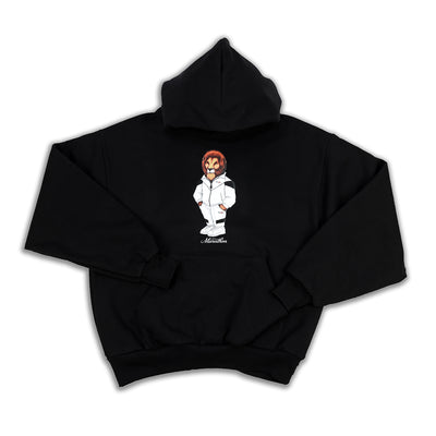 Leo The Marathon Lion (Tracksuit) Hoodie - Black - Front