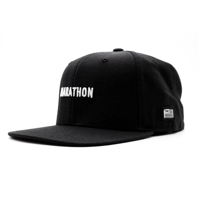 Marathon Limited Edition Snapback - Black/White - Angle