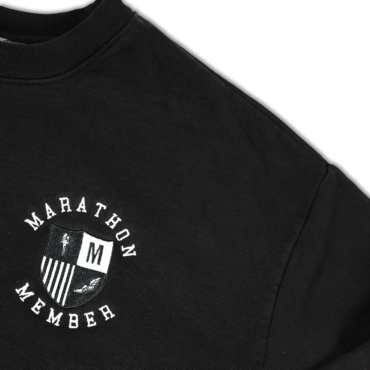 Marathon Members Crewneck Sweatshirt - Black - Front Detail