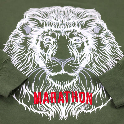 The Marathon Clothing Respect Lion Crew - Olive - Graphic