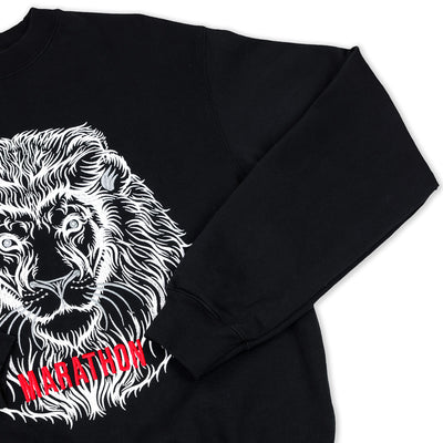 The Marathon Clothing Respect Lion Crew - Black - Front Detail