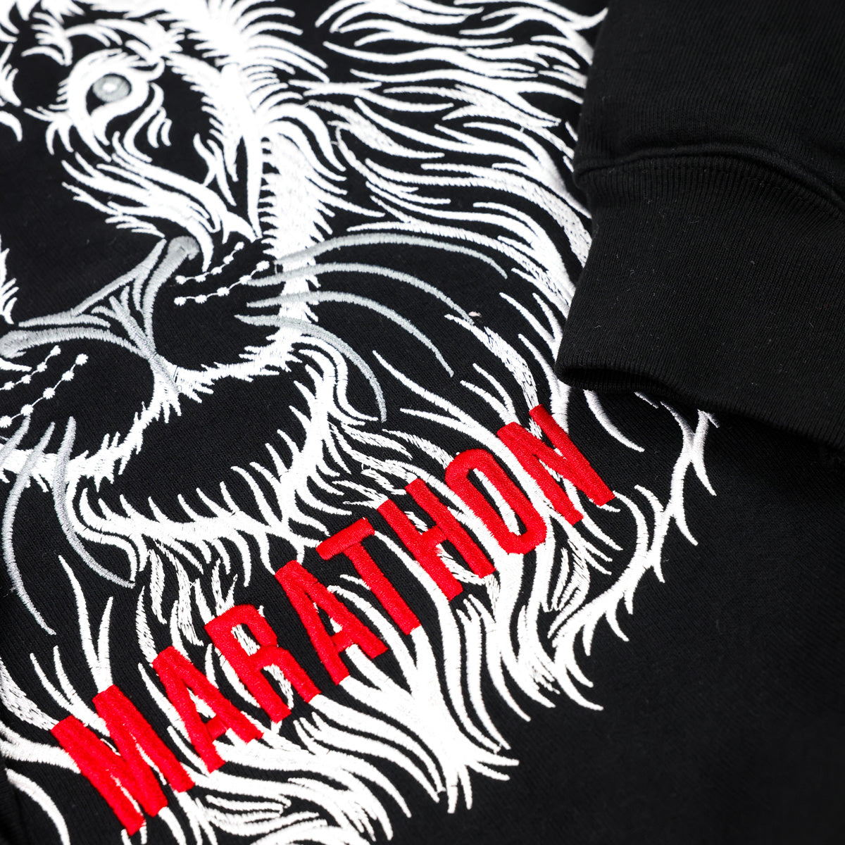 The Marathon Clothing Respect Lion Crew - Black - Detail