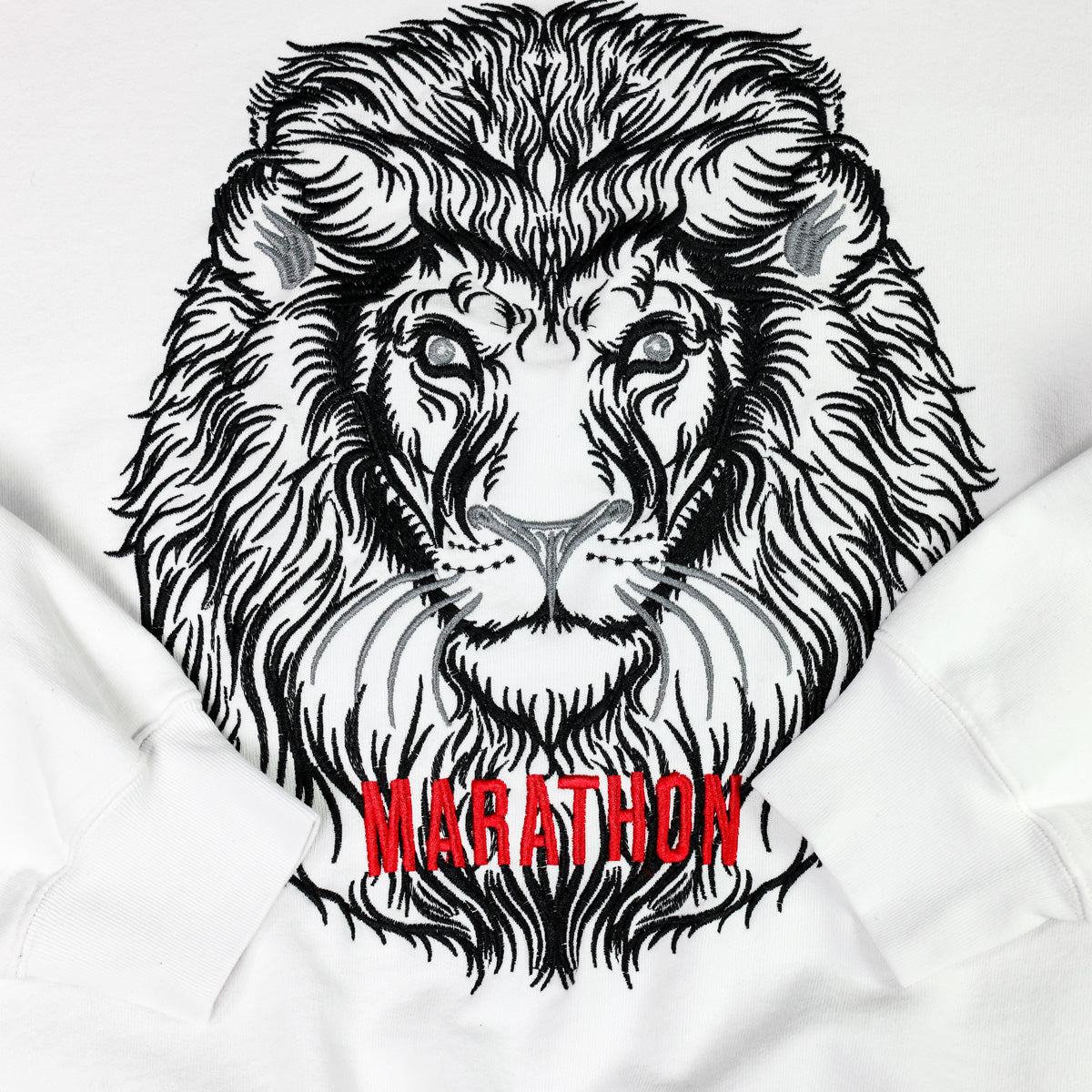 The Marathon Clothing Respect Lion Crew - White - Embroidery