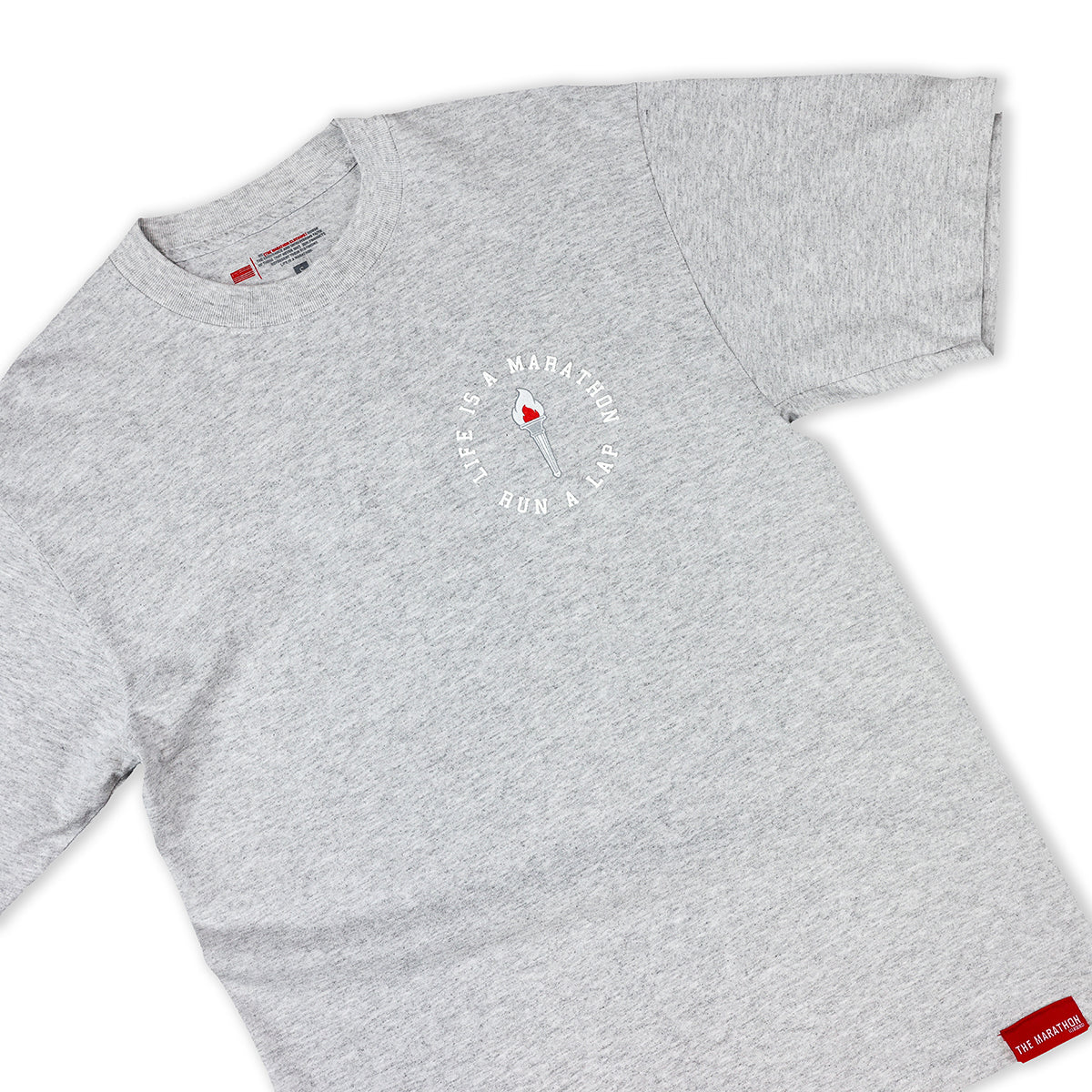 Victory Torch T-Shirt - Soft Grey - Front Detail