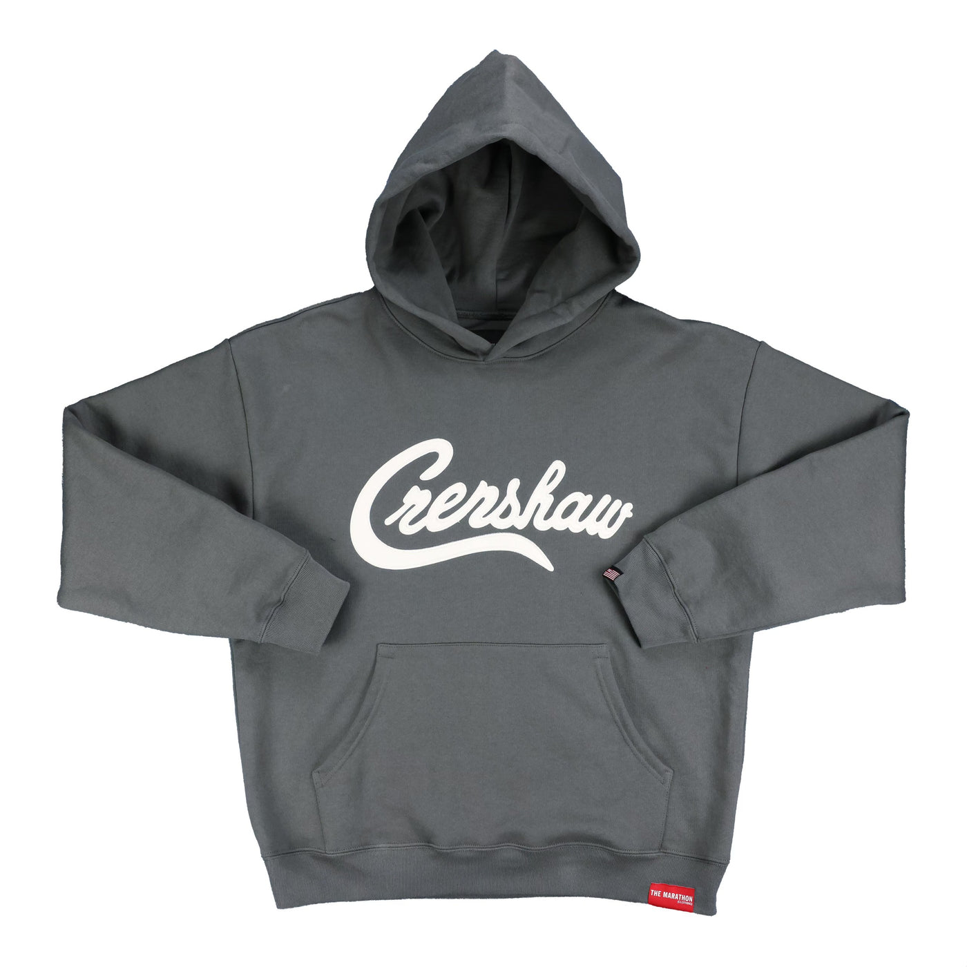 Crenshaw Hoodie - Slate Grey/White - Front