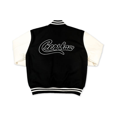 The Marathon Clothing - Crenshaw Letterman Jacket - Black - Back