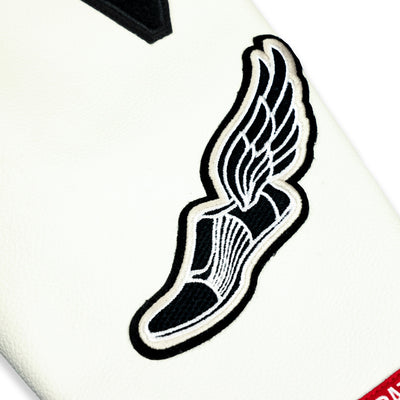 The Marathon Clothing - Crenshaw Letterman Jacket - Black - Winged Foot Sleeve Detail