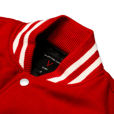 The Marathon Clothing - Crenshaw Letterman Jacket - Red - Neck Detail