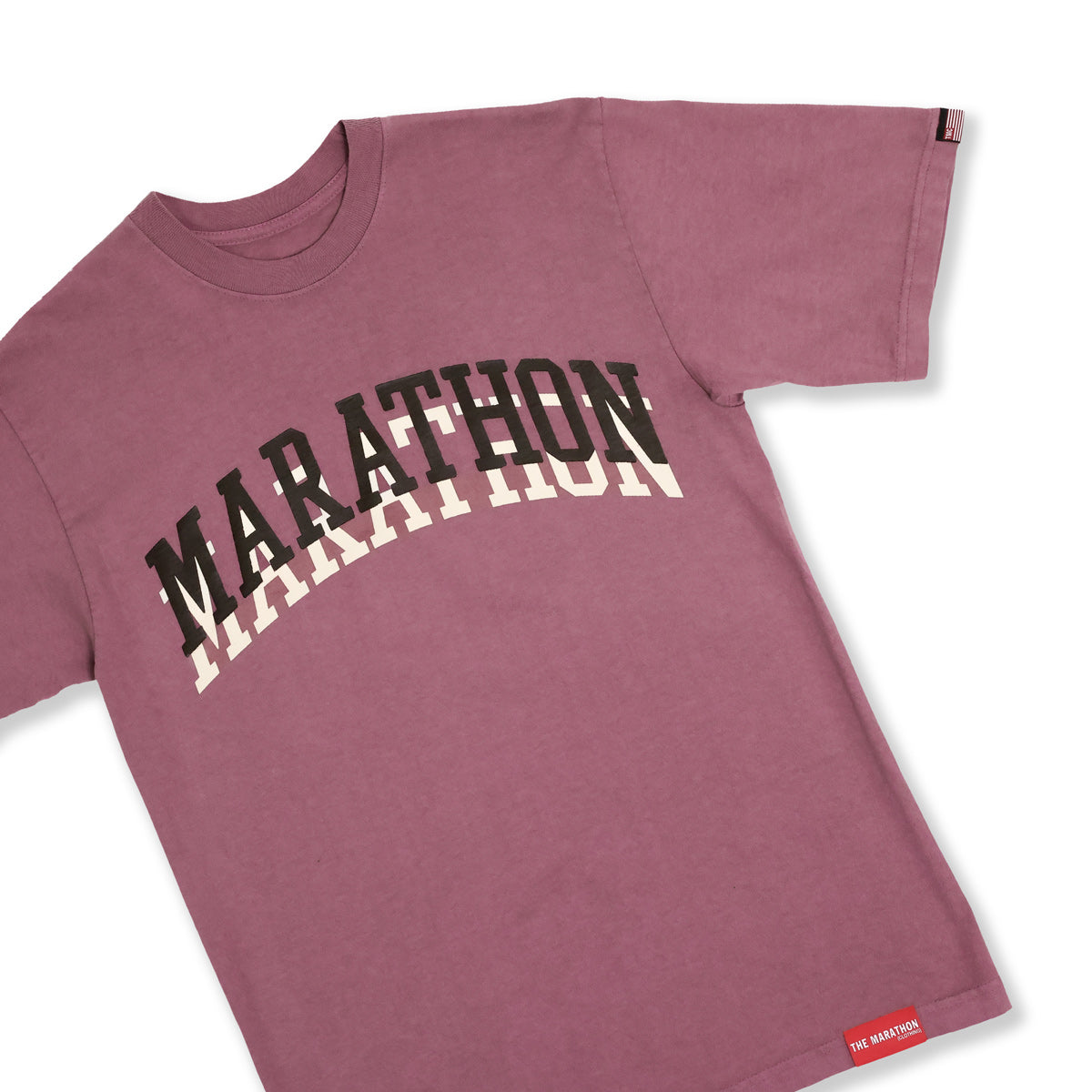 Marathon Double Arch T-Shirt - Antique Mauve - Front Detail