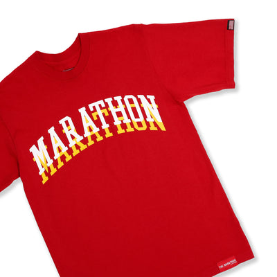 Marathon Double Arch T-Shirt - Red - Front Detail
