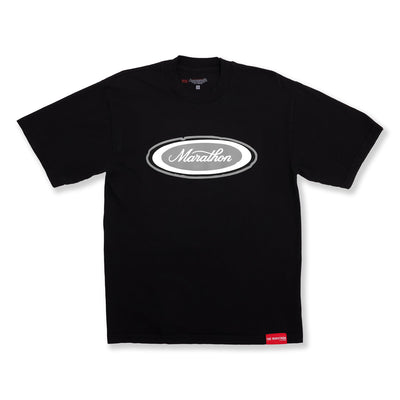 Marathon Emblem T-Shirt - Black/Black/Grey - Front