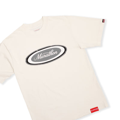 Marathon Emblem T-Shirt - Bone/Black/Grey - Front Detail