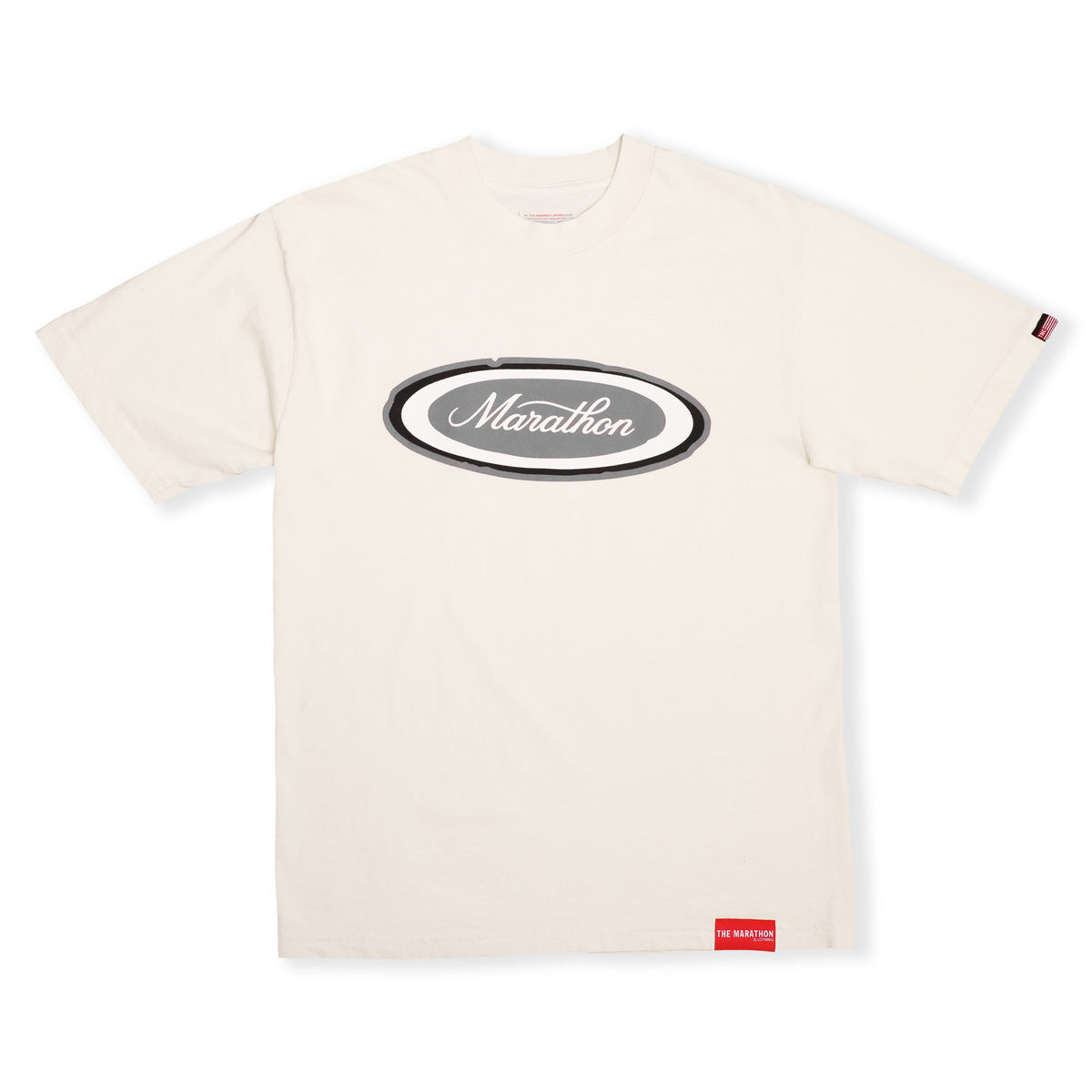 Marathon Emblem T-Shirt - Bone/Black/Grey - Front