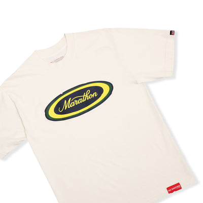 Marathon Emblem T-Shirt - Bone/Navy/Green - Front Detail