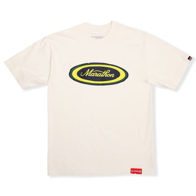 Marathon Emblem T-Shirt - Bone/Navy/Green - Front
