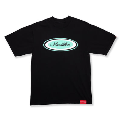 Marathon Emblem T-Shirt - Black/Mint - Front