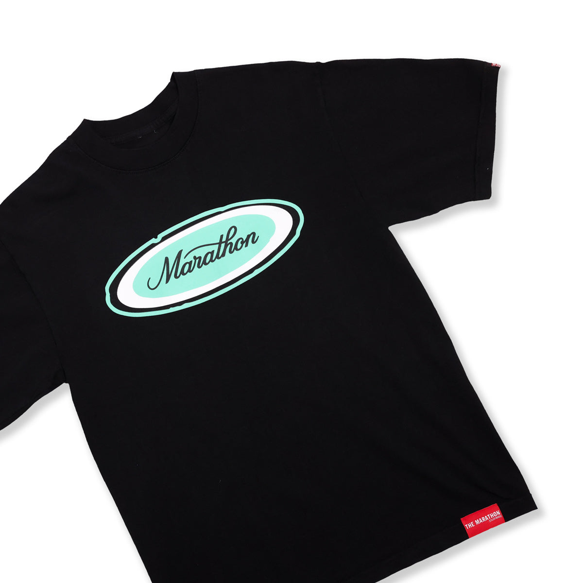 Marathon Emblem T-Shirt - Black/Mint - Front Detail
