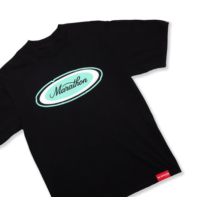 Marathon Emblem T-Shirt - Black/Mint - Front Detail