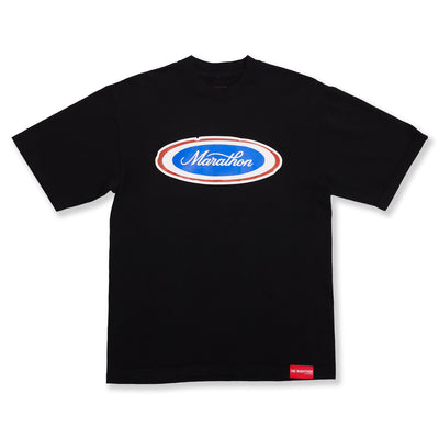 Marathon Emblem T-Shirt - Black/Royal - Front