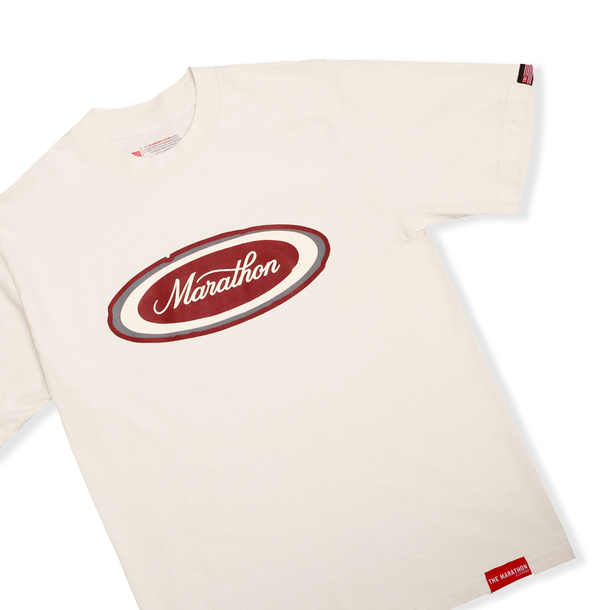 Marathon Emblem T-Shirt - Bone/Burgundy - Front Detail