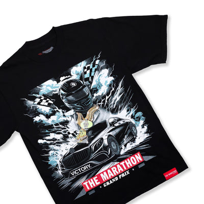 Marathon Grand Prix T-Shirt - Black - Front Detail