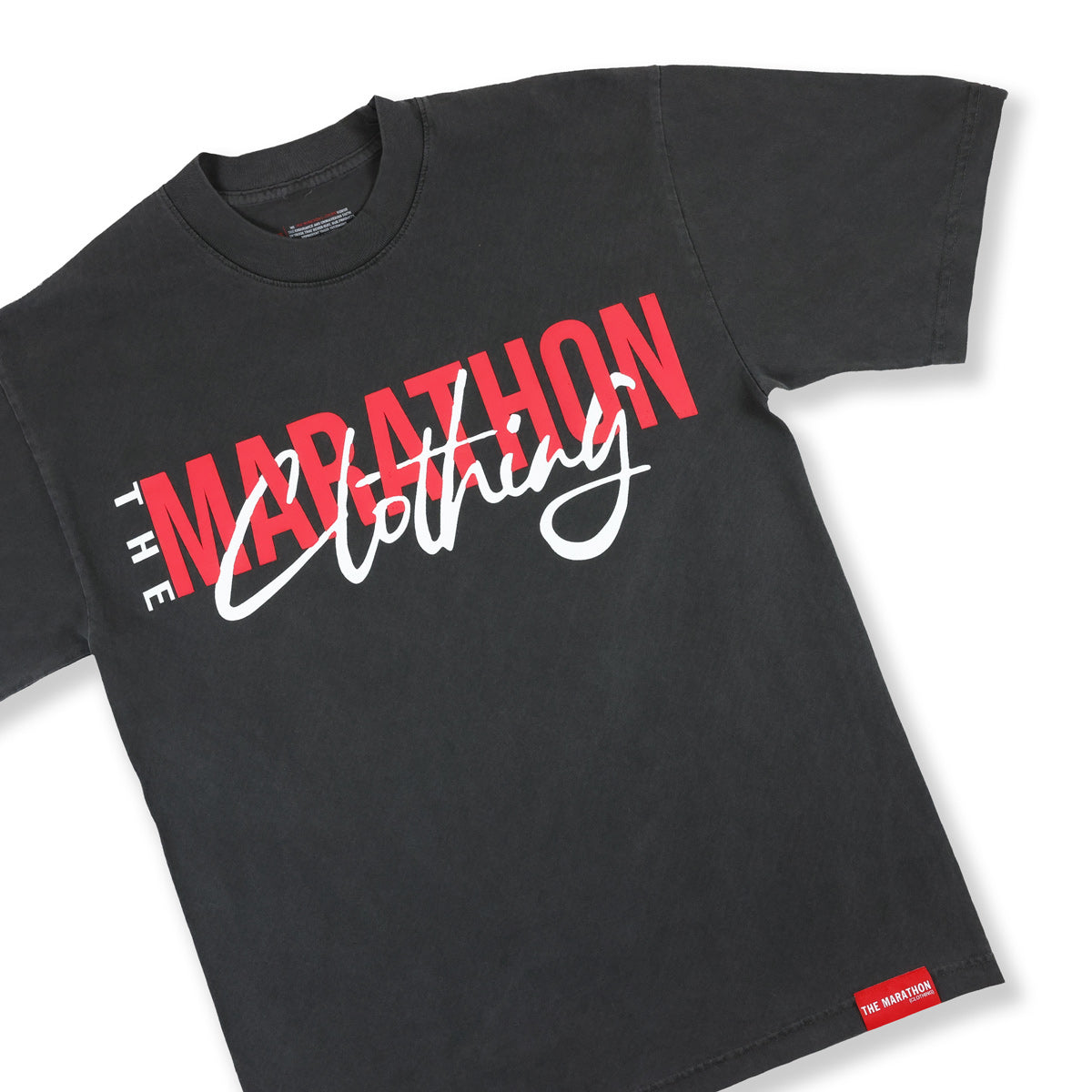 Marathon Clothing Interlock T-Shirt - Vintage Black - Front Detail