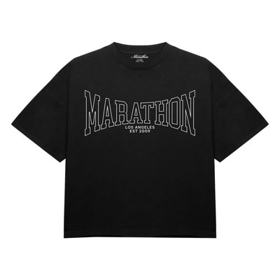 Marathon Curved Los Angeles T-Shirt - Black