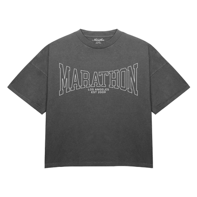 Marathon Curved Los Angeles T-Shirt - Grey