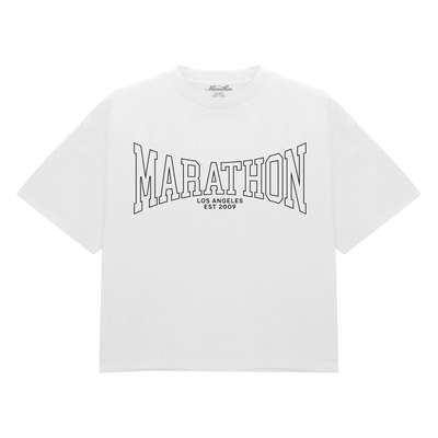 Marathon Curved Los Angeles T-Shirt - White