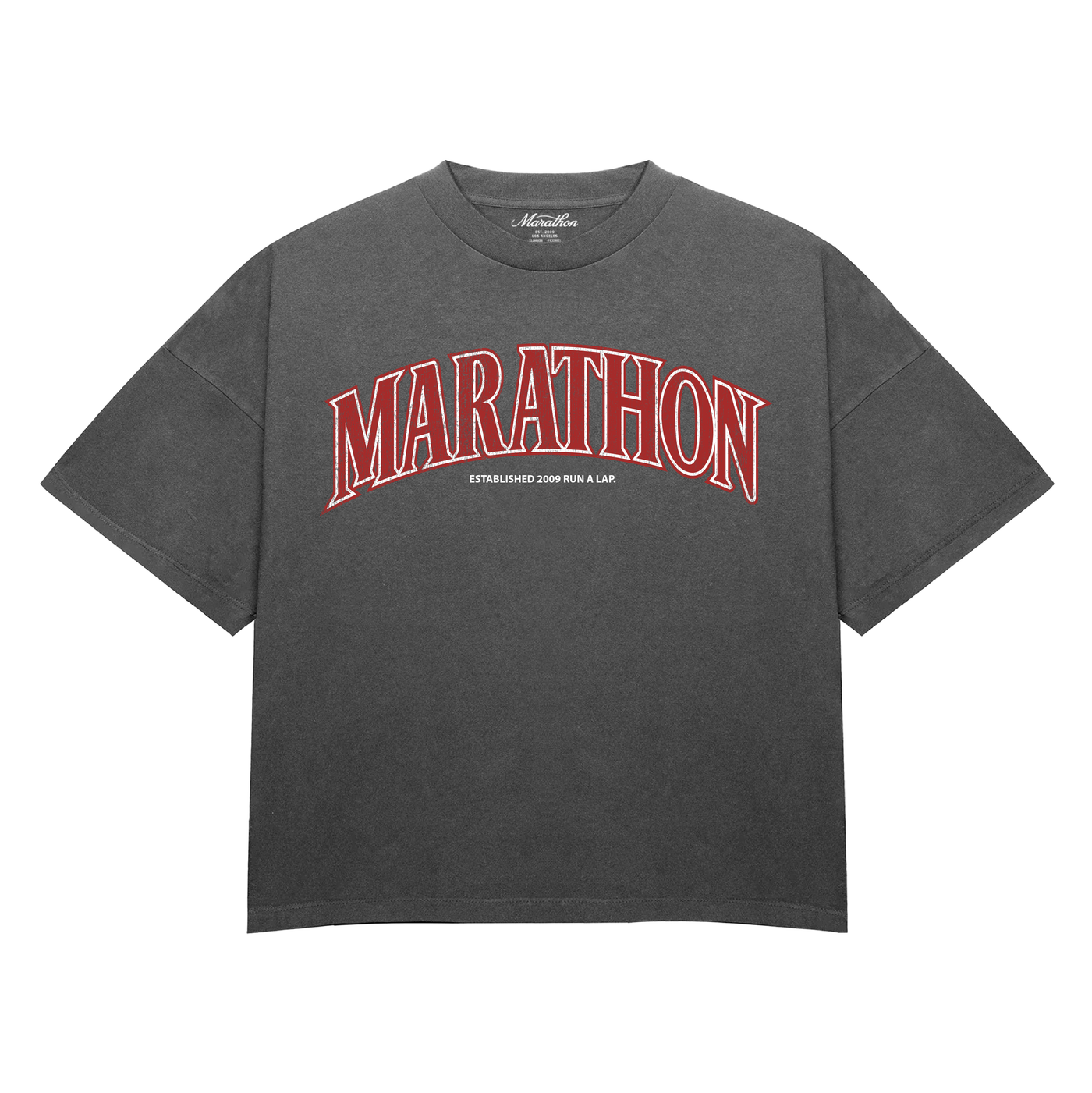 Marathon Red Arch T-Shirt - Charcoal