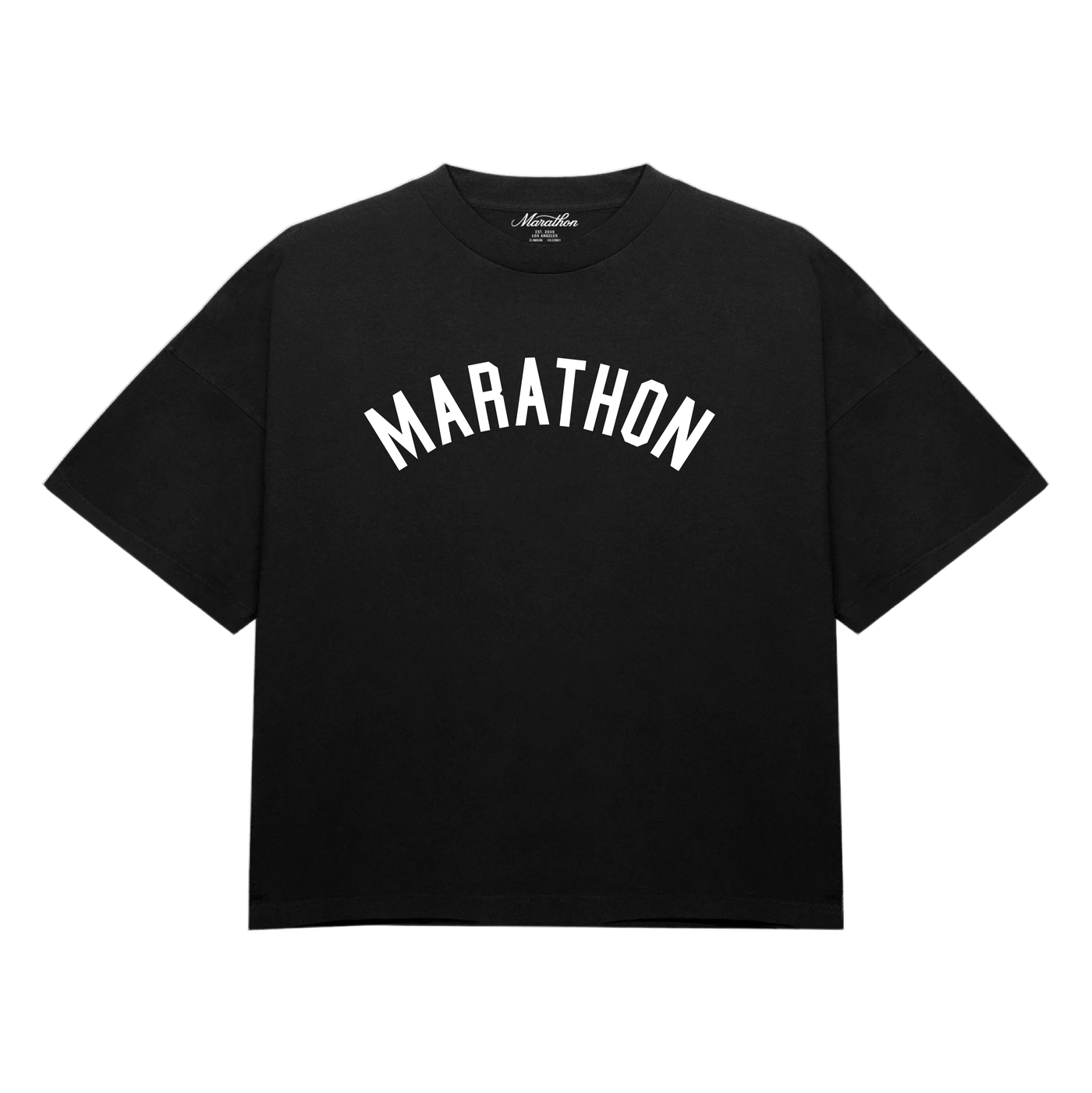 Marathon Text Arch T-Shirt - Black