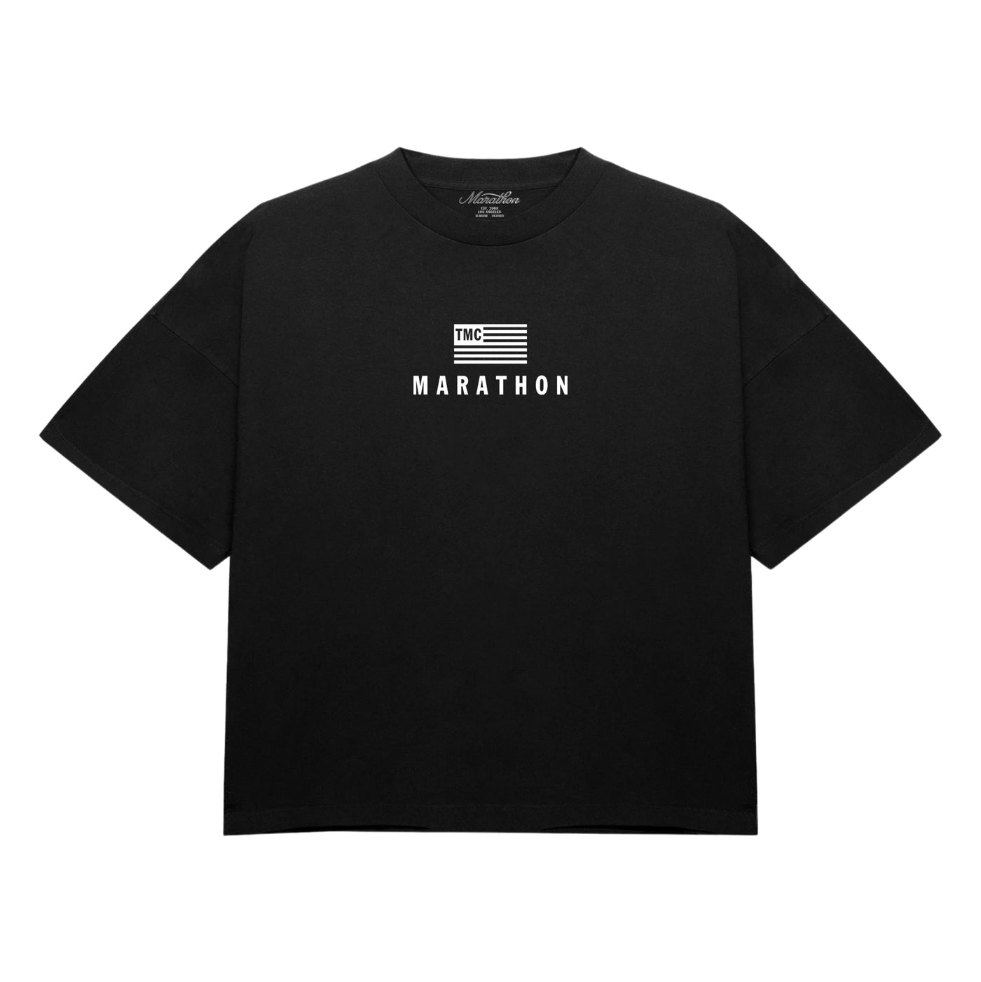 Modern Stack Shoulder T-Shirt - Black - Front