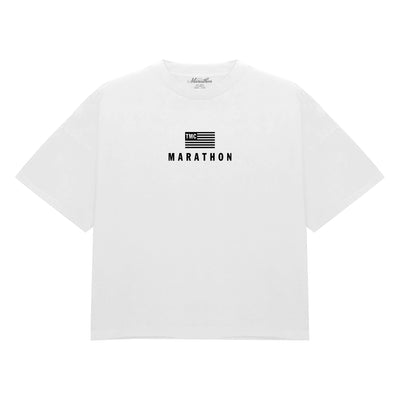 Modern Stack Shoulder T-Shirt - White - Front