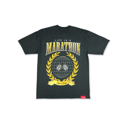 Marathon Vintage Mantra T-Shirt - Vintage Black/Gold - Front