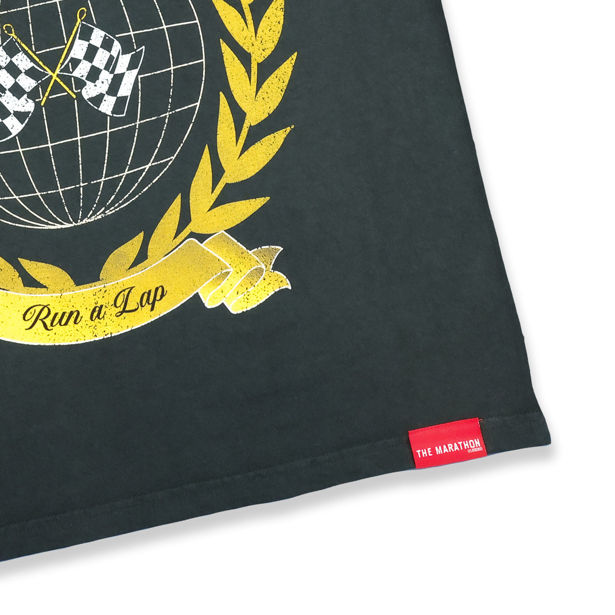 Marathon Vintage Mantra T-Shirt - Vintage Black/Gold - Woven Label