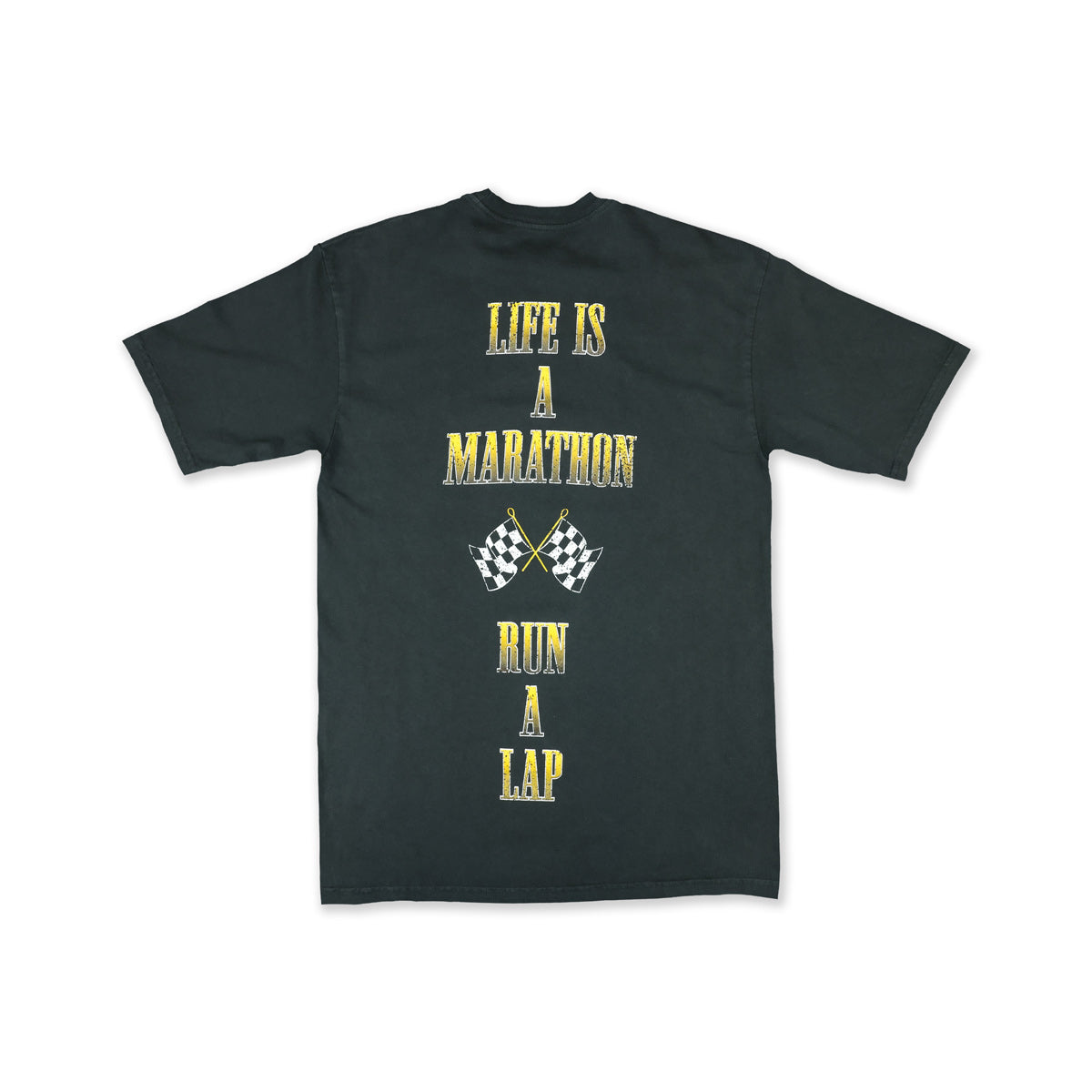 Marathon Vintage Mantra T-Shirt - Vintage Black/Gold - Back