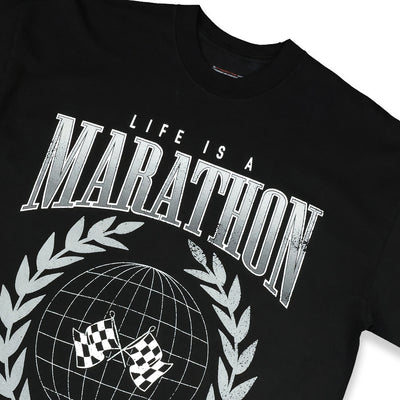Marathon Vintage Mantra T-Shirt - Black/Silver - Chest Detail