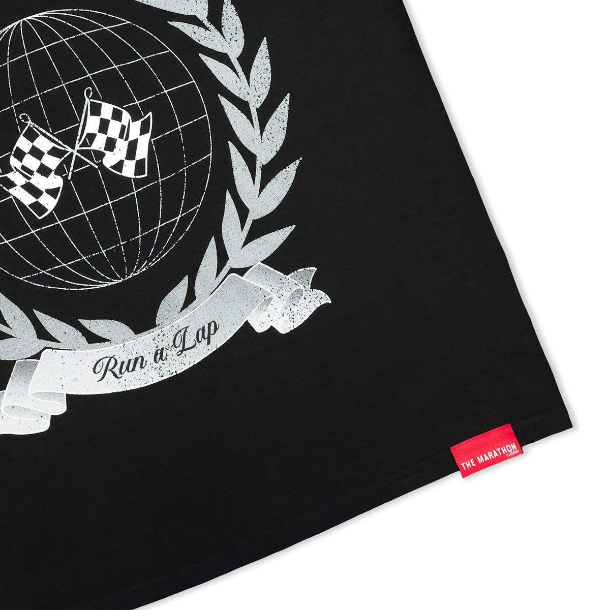 Marathon Vintage Mantra T-Shirt - Black/Silver - Woven Label
