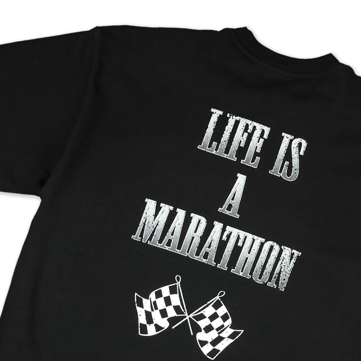 Marathon Vintage Mantra T-Shirt - Black/Silver - Back Detail