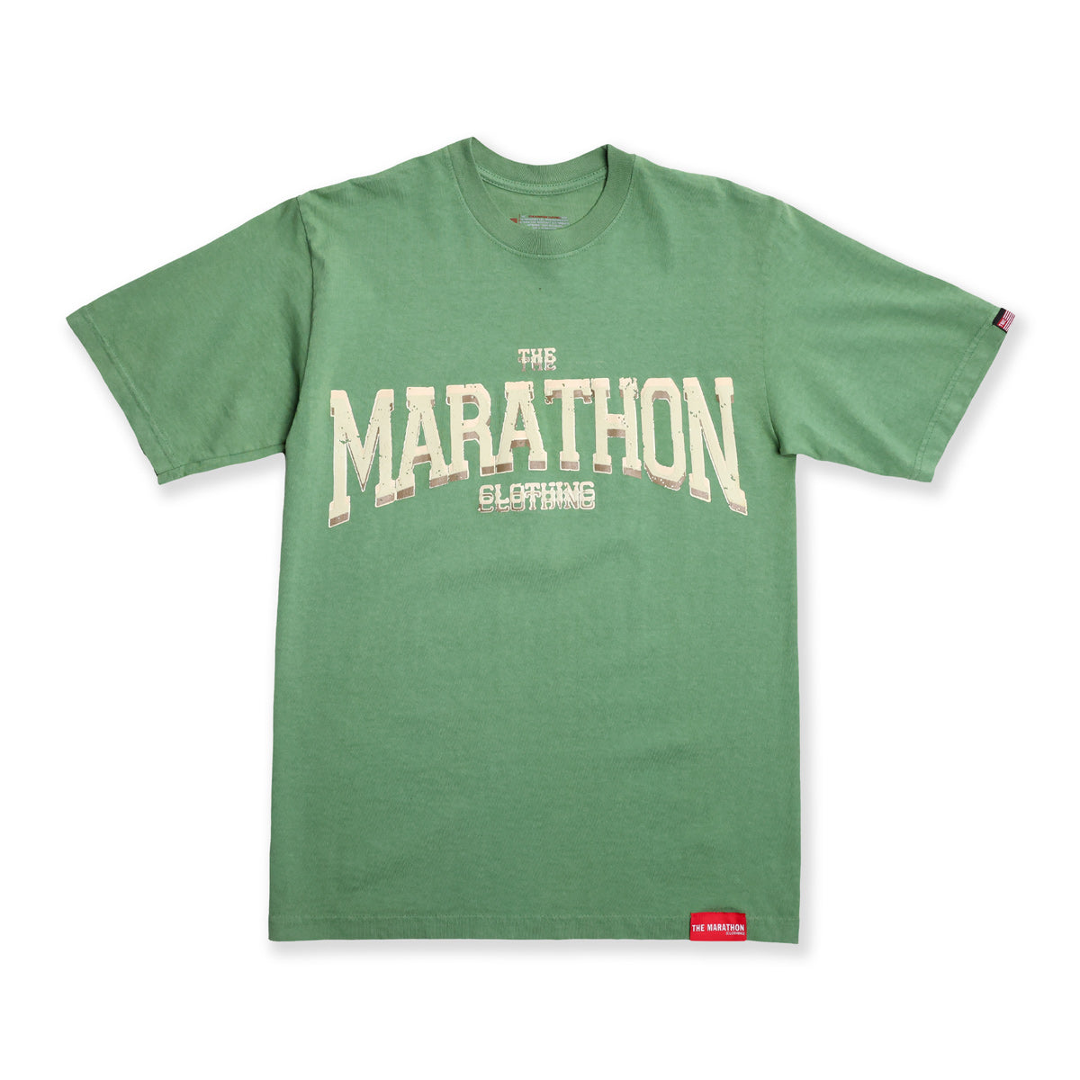 Marathon Clothing Beveled T-Shirt - Green Sage - Front